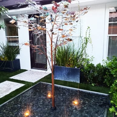 metal tree sculpture fountains for outdoor use